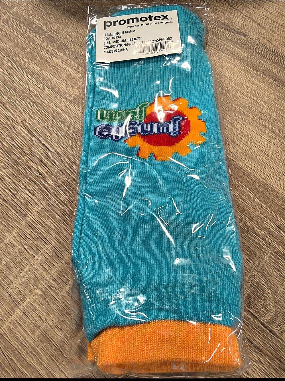 Jungle Jam Grip Socks Blue & Orange NWT- Medium
